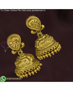 Exquisite Antique Gold Nagas Jhumka Earrings: Timeless Beauty for the Modern Woman J25803