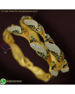 2.6 Size ancy Meenakari Bangles Gold Silver Two Tone Jewellery Offer Price B5339