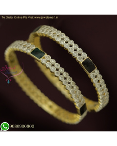 Vibrant Charm: Red and Green Enamel 2-Line CZ Bangles for a Stylish and Captivating Look B25859