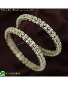 Elegant Marquise White CZ Bangles | Rhodium-Plated Jewellery B25866