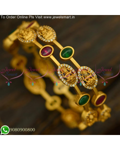 Popular Silver Jewellery Inspired Antique Gold Bangles Design Online B25470