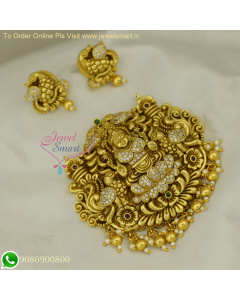Gorgeous Nagas Temple Pendant Set with Small Ear Studs | Fabulous Gold Replica Jewelry PS26553