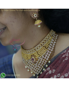 Kemp Ruby Gold Plated Fusion Choker Necklace - Latest Fashion Stylish Collections NL26824