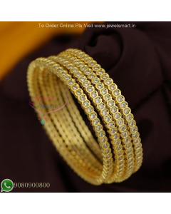 4 Pieces Thin White Stone Bangles – Perfect for Mix & Match Styling B27191