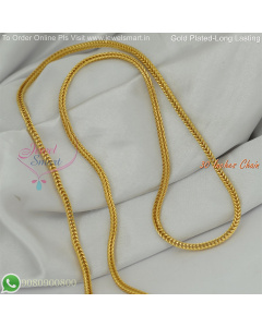 30 Inches Gold Plated Chains Square Cut Thali Kodi Design for Daily Wear – Long Lasting Colour Life, Premium Gold Polish CG9084
