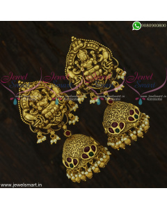 Enormous Size Bridal Jhumka Earrings Nakshi Temple Jewellery For Wedding J22472