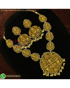 Exquisite Temple Bridal Necklace Set with Intricate Nagas Jewelry Designs NL26052