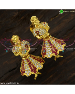 Fantasy Jewelry Dancing Doll Butta Bomma Earrings CZ Jhumkas Online J22576