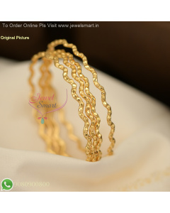 Forming Gold Neli Valayal Traditional Wave Pattern Bangles for Party Wear – 4 Pieces Set B29335