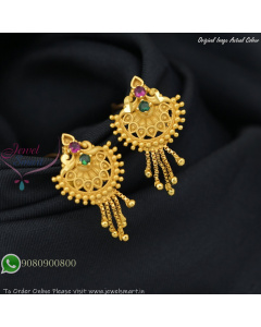 Forming Gold Party Wear Earrings – Lightweight Screwback with Real Gold Finish ER27431