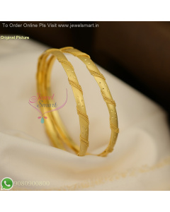 Forming Polish Intricate String Dotted Gold Bangles Design – Light Weight Party Wear