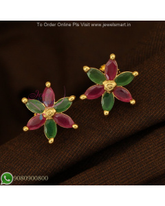 Gold Plated Small Ear Studs Screwback – Long Lasting Colour with Semi Precious Stones ER27231