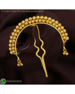 Traditional Gold-Plated Beads Jada Billa for Bridal Hair Styling | Available in 3 Sizes H26694