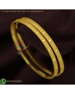 Brushed Look Gold Plated Bangles for Daily Wear | Lightweight & Delicate Real Finish
