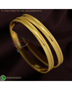Trendy Gold Plated Bangles for Daily Wear | Lightweight & Delicate Real Gold Look B26769