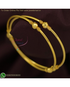 Delicate Beads Model  Gold Plated Bangles for Daily Wear | Real Gold Look B26770
