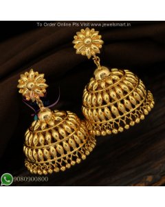 Gold Plated Light Weight Kudai Jimikki | Umbrella Shape Jhumkas Online J27229