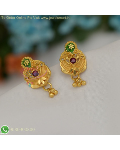 Gold Replica Enamel Lightweight Screw Lock Earrings – Elegant and Affordable ER26905