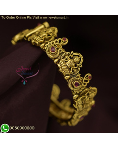 Exquisite Handmade Gold Temple Bangles - Latest Screw Open Kada Design for Antique Jewelry B26340