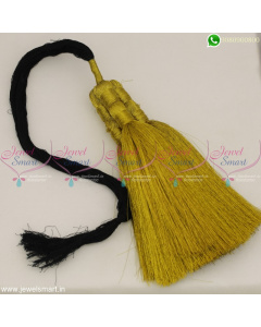 Golden Jari Thread Accessories for Hair Jadai Kunjalam Simple Low Price Online 