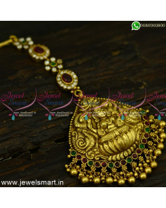 Gorgeous Big Size Temple Maang Tikka Handcrafted Nagas Gold Unique T25042
