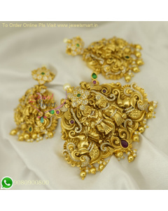 Gorgeous Lord Radha Krishna Pendant Set with Earrings | Fabulous Gold Replica Jewelry PS26551