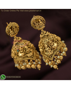 Handcrafted Lord Vishnu Temple Jhumka Earrings | Gorgeous Gold Replica Jewelry J26864