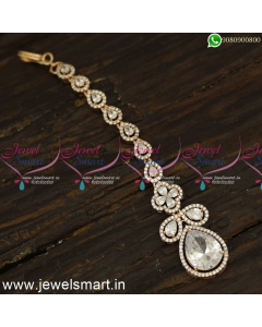 Headlight Glowing Rose Gold Papidi Billa for Brides Shining Nethichutti Designs T24147