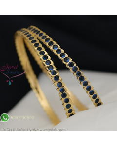 Impon Gold Plated Daily Wear Bangles – Panchaloha Single Line Stone Bangles with Smooth Finish B29339