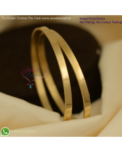 Impon Panchaloha Bangles – No Plating, Daily Wear, Long-Lasting Color Plain Flat B27122