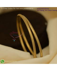 Round Smooth Impon Panchaloha Bangles – No Plating, Daily Wear, Long-Lasting Color B27123