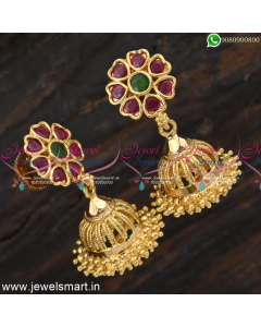 Inspiring Traditional Jhumkas Online Gold Plated Kal Jimikki Push Light Weight J24875