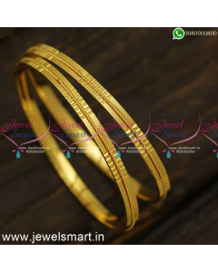 Jelebi Line Light Weight Gold Bangles Design Guaranteed From Catalogue  B24555