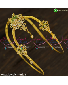 Jewel for Wedding Sarees Emerald Green Bajuband One Gram Gold Vanki AR24608