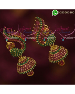 Jimikki Kammal Mayil Design CZ Designer Jhumkas Online New Fashion
