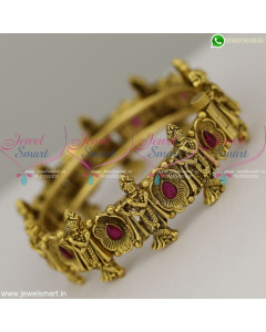 Kada Bangles Lord Krishna Design Temple Jewellery Antique Bracelets