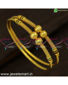 Kangan Model Beads Kappu Simple One Gram Gold Bangles Shop Online B24330