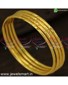 Kappu Design One Gram Gold Plated Bangles Mild Self Cutting Kangan Collections B24333
