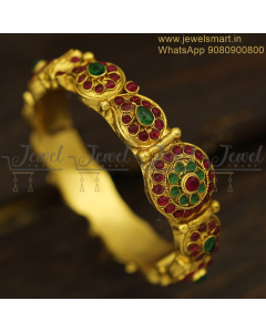 Kemp Stones Kada Bracelets for Women Antique One Gram Gold Jewellery BJS6298M