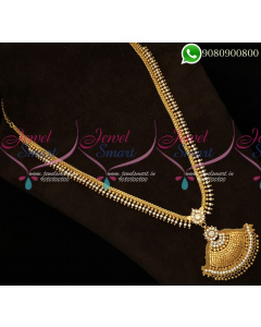 Kerala Style Arumbu Long Gold Necklace South Indian Haram Traditional Jewelry 