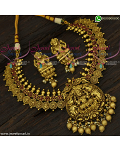Wonderful Latest Gold Necklace Designs Divine Pot Antique Temple Jewellery Online NL22275
