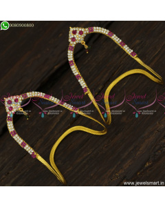 Latest Traditional Vanki Designs Small Simple Colour Stones Low Price Online V23403