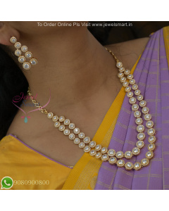 Layered CZ Necklace Set – Multi-Colour Party Wear Jewellery with Long-Lasting Gold Plating NL27252