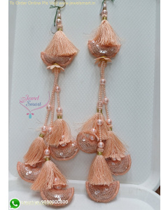 40cm Long Size Thread & Mirror Work Latkans | Ethnic Wear Embellishments L26446