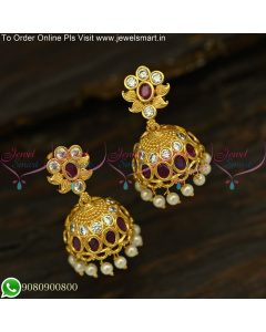 Light Weight Gold Jhumka Earrings Designs Under 10 Grams J25120