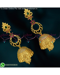 Long Jhumka Earrings Contemporary Jimikki Kammal Fashionable Jewellery J25406