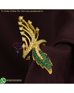 Chic Elegance: Long Size Black Outline Stone Finger Ring at an Affordable Price F26228