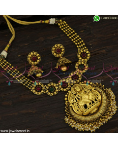 Divine Necklace Set Lord Krishna Pendant Temple Jewellery Antique Collections
