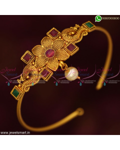 Low Price Simple Kai Vanki Bajuband Design Latest Floral Bridal Jewellery Designs Online V19166