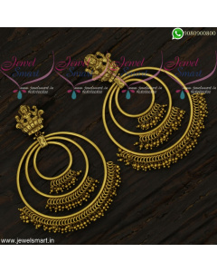 Mammoth Chandbali Temple Jewellery Earrings for Wedding Antique Designs ER21130A